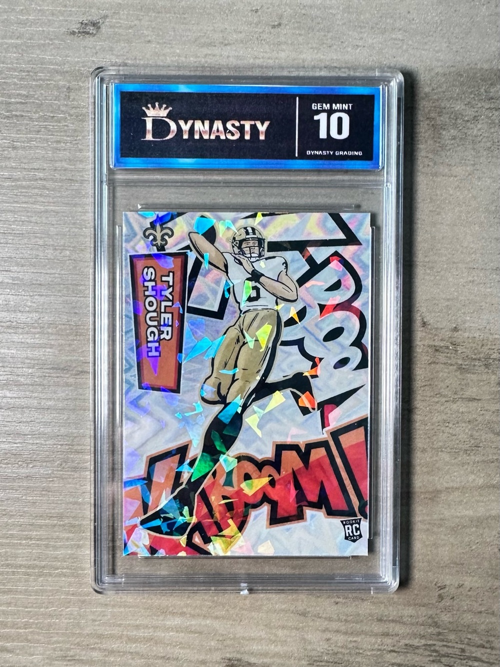 Tyler Shough 2025 Kaboom Holo Rookie #34 Gem Mint 10 Novelty Card. NO Saints.